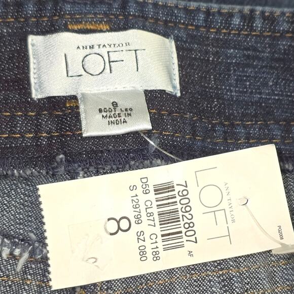 Ann Taylor Loft Women's Blue Wide Leg Retro Wash Jeans Size 8 New - Picture 7 of 7